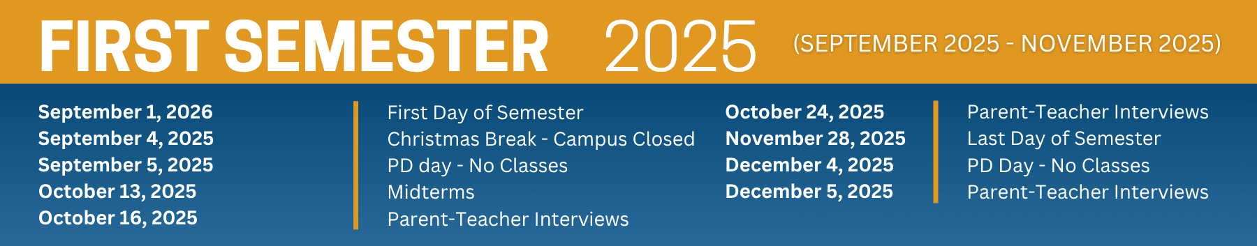 academic events - 1st semester