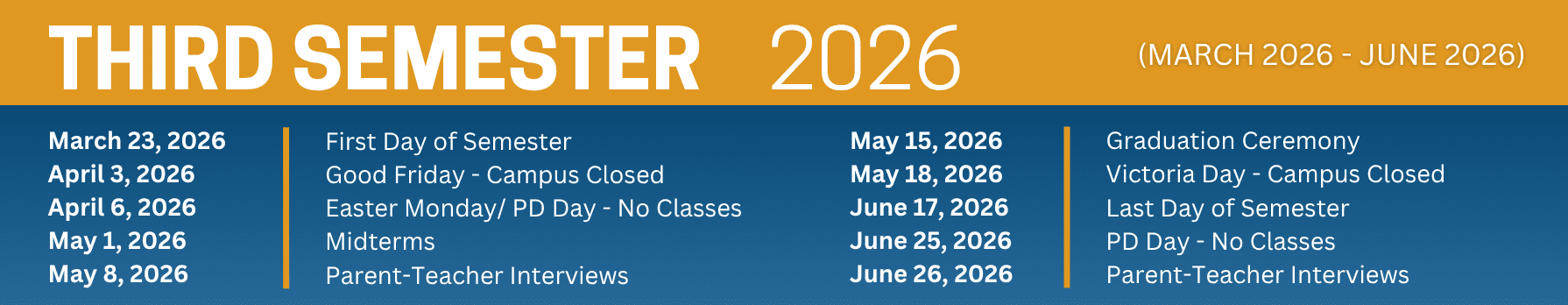 academic events - third semester